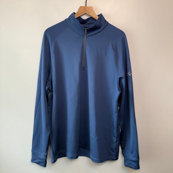 Greg Norman for Tasso Elba Men's Half Zip Pullover Jacket Navy Blue Size Large - Picture 1 of 6